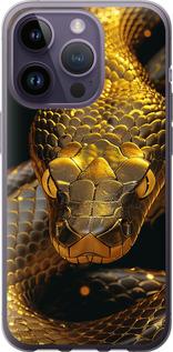 Чехол на iPhone 14 Pro Golden snake