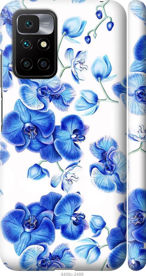 Чехол на Xiaomi Redmi 10 Голубые орхидеи