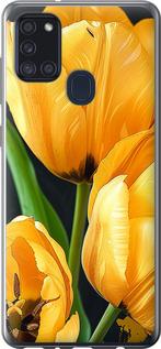 Чехол на Samsung Galaxy A21s A217F Желтые тюльпаны