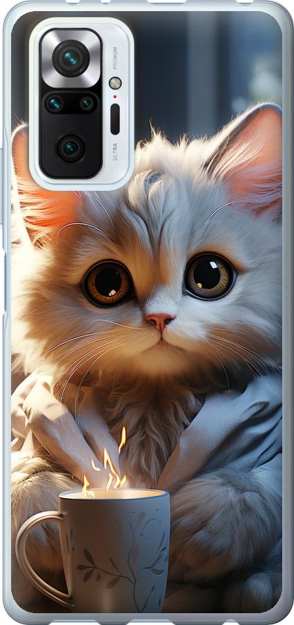 Чехол на Xiaomi Redmi Note 10 Pro White cat