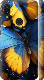 Чехол на Xiaomi Redmi 7 Желто-голубые бабочки