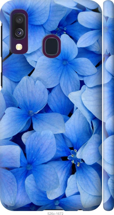 Чехол на Samsung Galaxy A40 2019 A405F Синие цветы