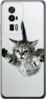 Чехол на Xiaomi Poco F5 Pro 5G Летящий котёнок