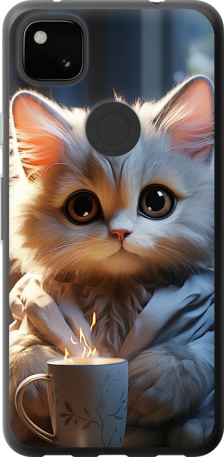 Чехол на Google Pixel 4A White cat