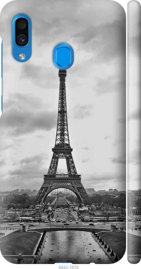 Чехол на Samsung Galaxy A30 2019 A305F Чёрно-белая Эйфелева башня