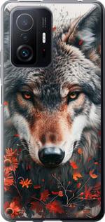 Чехол на Xiaomi 11T Wolf and flowers