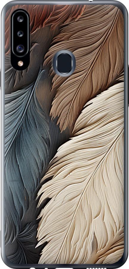 Чехол на Samsung Galaxy A20s A207F Листья в стиле бохо