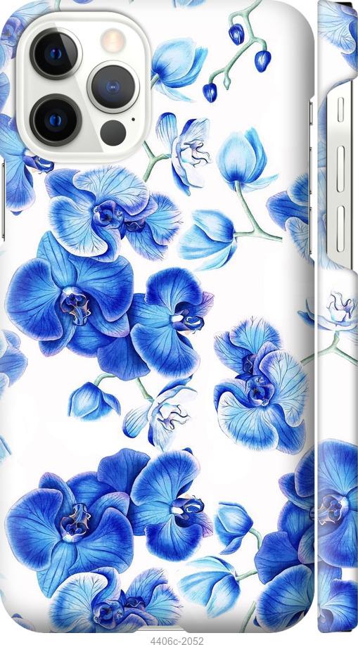 Чехол на iPhone 12 Pro Голубые орхидеи