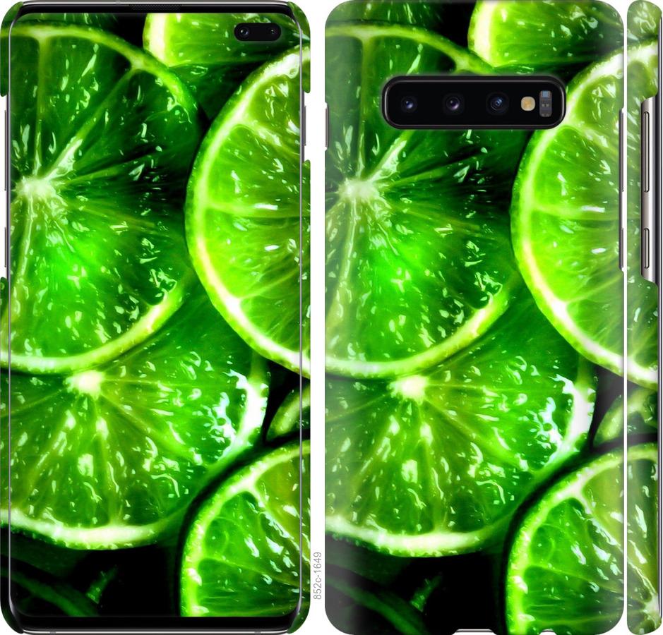 Чехол на Samsung Galaxy S10 Plus Зелёные дольки лимона