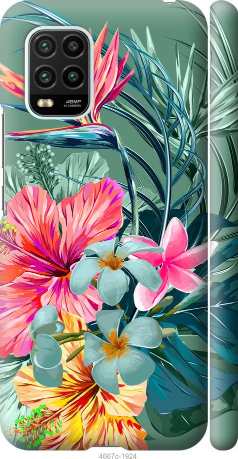 Чехол на Xiaomi Mi 10 Lite Тропические цветы v1