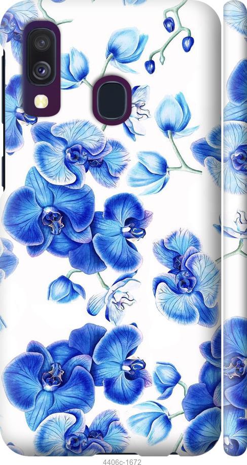 Чехол на Samsung Galaxy A40 2019 A405F Голубые орхидеи