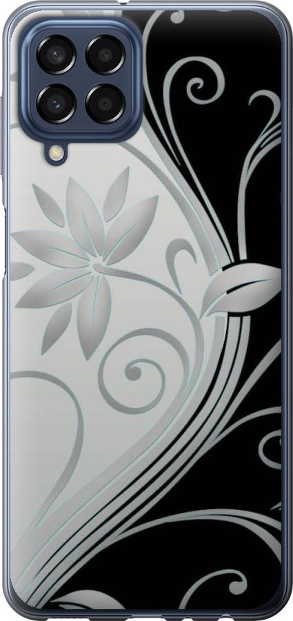 Чехол на Samsung Galaxy M33 M336B Цветы на чёрно-белом фоне
