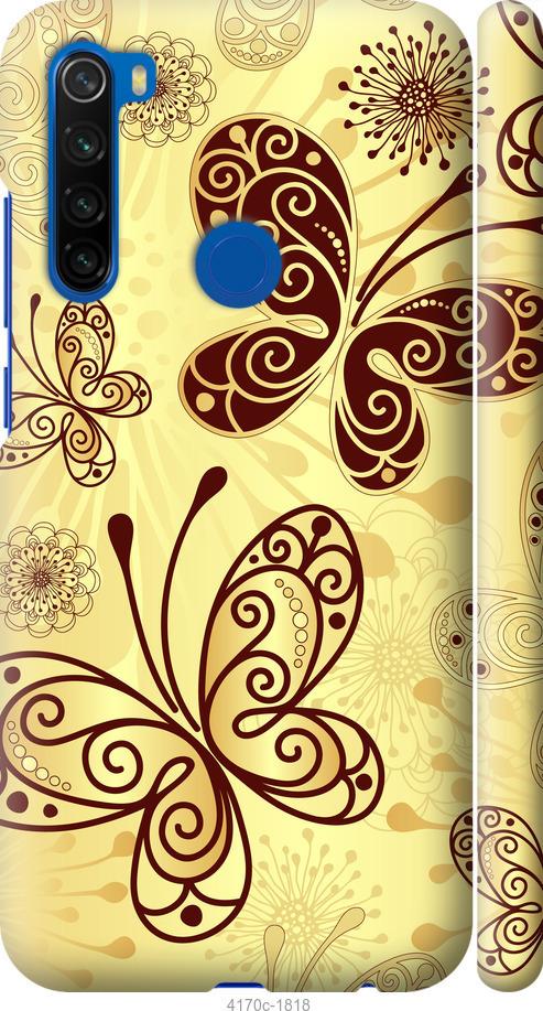 Чехол на Xiaomi Redmi Note 8T Красивые бабочки