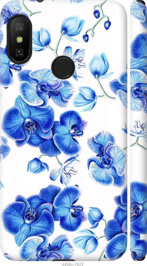 Чехол на Xiaomi Redmi 6 Pro Голубые орхидеи
