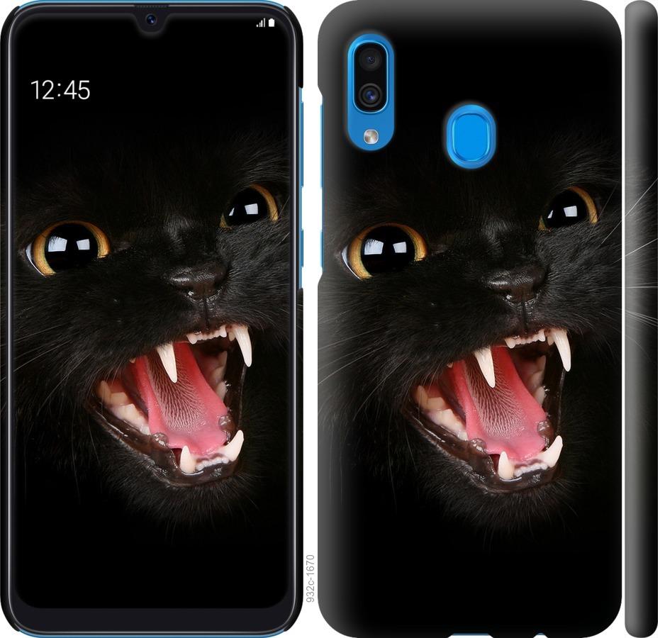 Чехол на Samsung Galaxy A20 2019 A205F Чёрная кошка