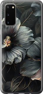 Чехол на Samsung Galaxy S20 Черные цветы