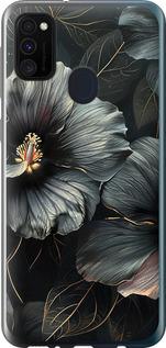 Чехол на Samsung Galaxy M30s 2019 Черные цветы