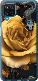 Чехол на Samsung Galaxy A12 A125F Black snake and golden rose