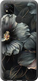Чехол на Xiaomi Redmi 9C Черные цветы