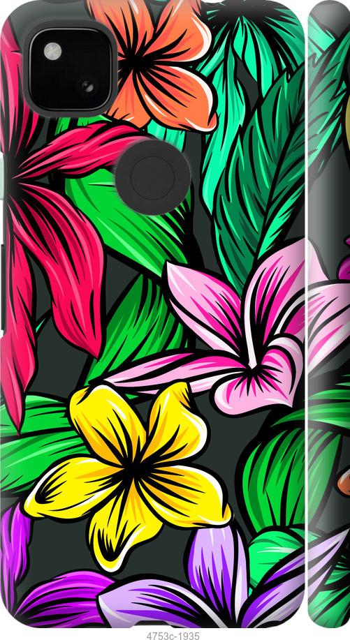 Чехол на Google Pixel 4A Тропические цветы 1