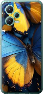 Чехол на Xiaomi Redmi Note 12 5G Желто-голубые бабочки