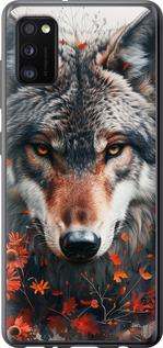 Чехол на Samsung Galaxy A41 A415F Wolf and flowers