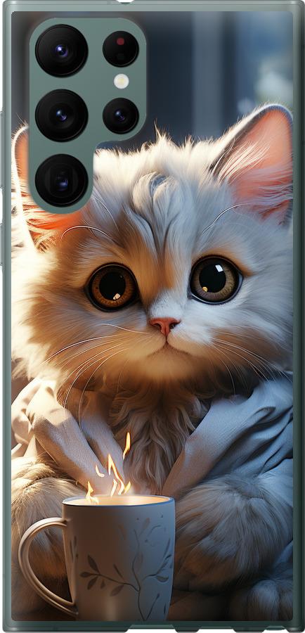 Чехол на Samsung Galaxy S22 Ultra White cat