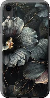 Чехол на iPhone XR Черные цветы