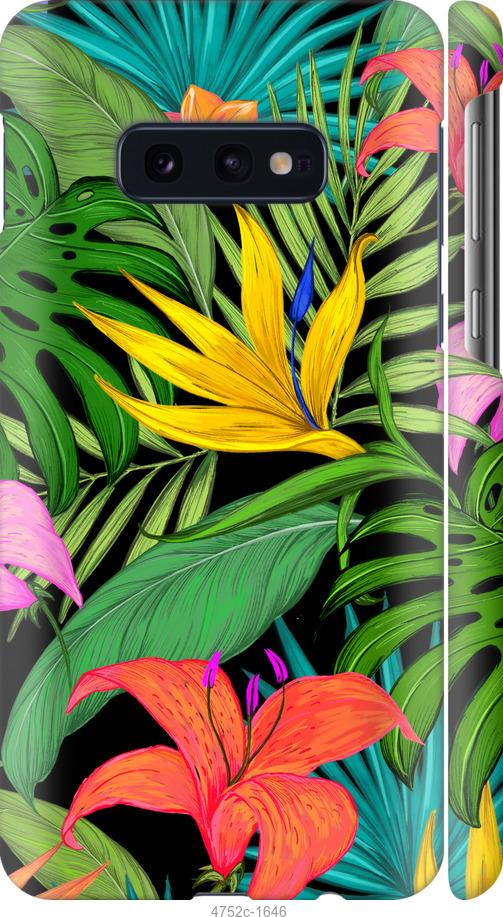 Чехол на Samsung Galaxy S10e Тропические листья 1