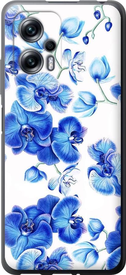 Чехол на Xiaomi Redmi Note 11T Pro Голубые орхидеи