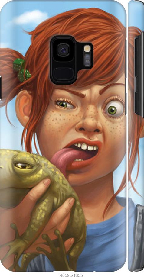 Чехол на Samsung Galaxy S9 Рыжеволосая девочка с лягушкой