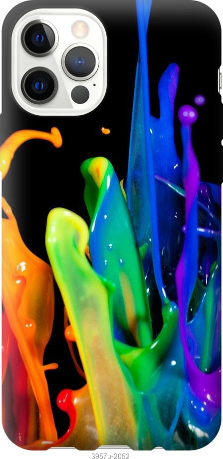 Чехол на iPhone 12 брызги краски
