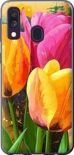 Чехол на Samsung Galaxy A40 2019 A405F Нарисованные тюльпаны