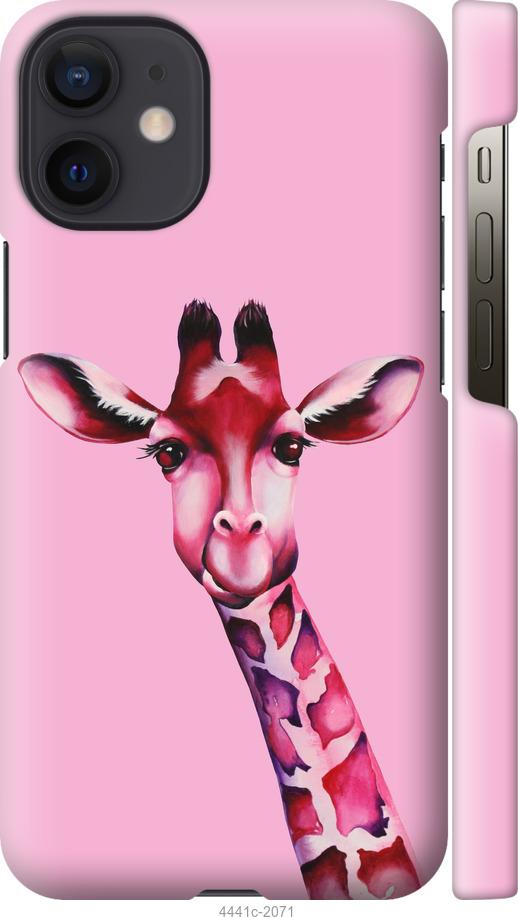 Чехол на iPhone 12 Mini Розовая жирафа