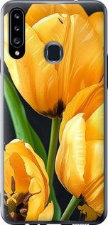 Чехол на Samsung Galaxy A20s A207F Желтые тюльпаны