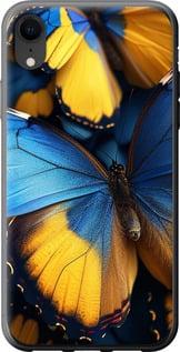 Чехол на iPhone XR Желто-голубые бабочки