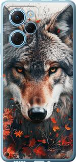 Чехол на Xiaomi Poco X5 Pro 5G Wolf and flowers