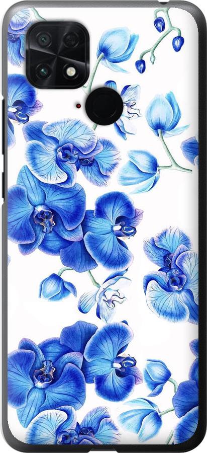 Чехол на Xiaomi Poco C40 Голубые орхидеи