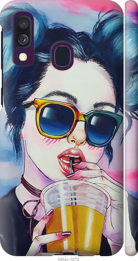 Чехол на Samsung Galaxy A40 2019 A405F Арт-девушка в очках