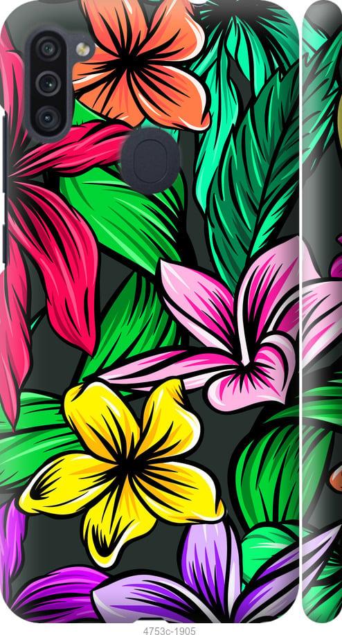 Чехол на Samsung Galaxy M11 M115F Тропические цветы 1