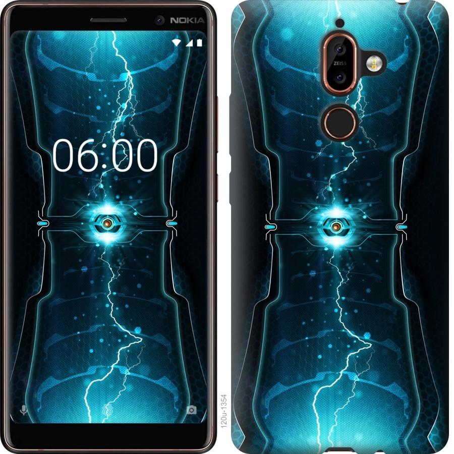 Чехол на Nokia 7 Plus Молнии в цилиндре