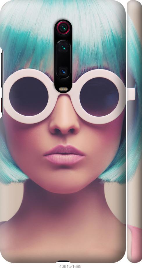 Чехол на Xiaomi Redmi K20 Pro Синеволосая девушка в очках