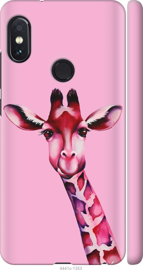 Чехол на Xiaomi Redmi Note 5 Pro Розовая жирафа