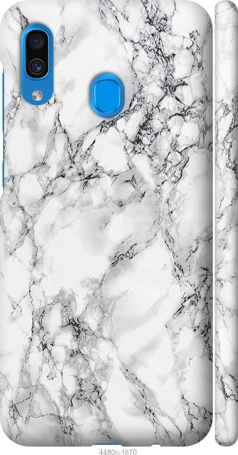Чехол на Samsung Galaxy A20 2019 A205F Мрамор белый