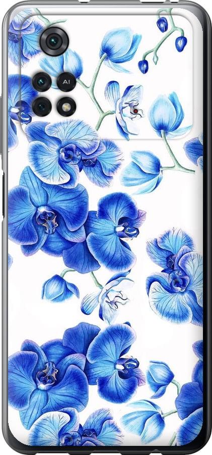 Чехол на Xiaomi Poco M4 Pro Голубые орхидеи