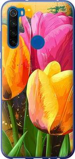 Чехол на Xiaomi Redmi Note 8T Нарисованные тюльпаны