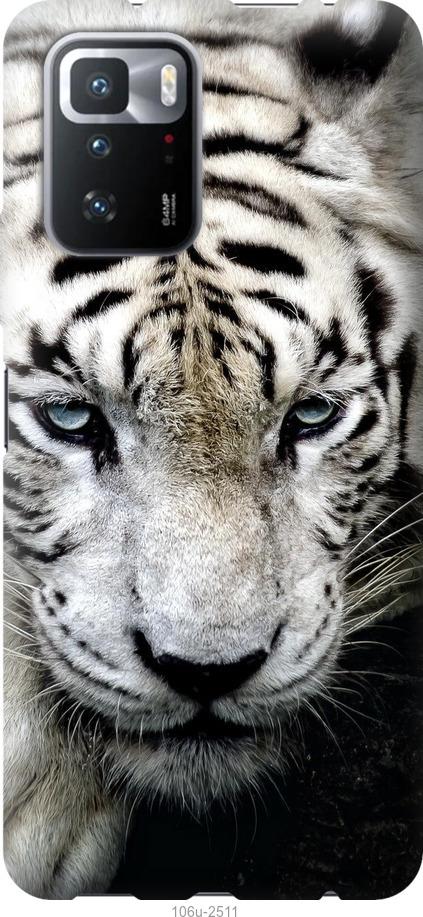 Чехол на Xiaomi Poco X3 GT Грустный белый тигр