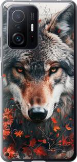 Чехол на Xiaomi 11T Pro Wolf and flowers