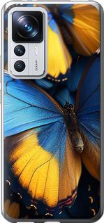 Чехол на Xiaomi 12T Pro Желто-голубые бабочки