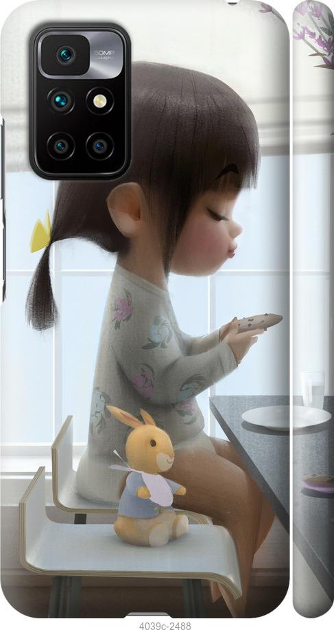 Чехол на Xiaomi Redmi 10 Милая девочка с зайчиком
